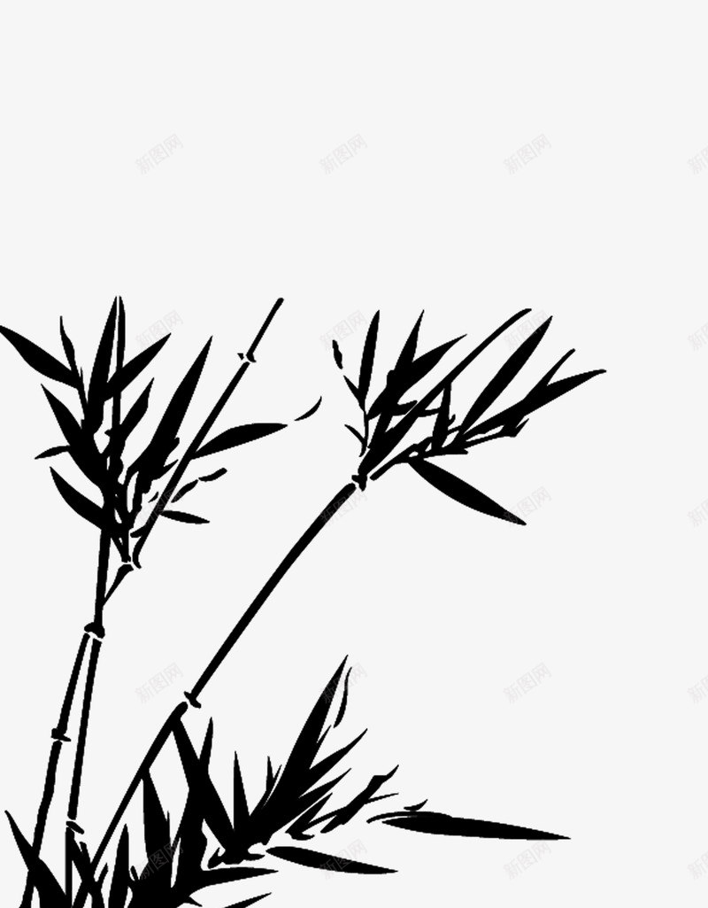 竹子竹叶水墨画中国画png免抠素材_88icon https://88icon.com 中国画 水墨画 竹叶 竹子