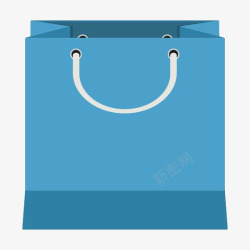 蓝色简约购物袋素材