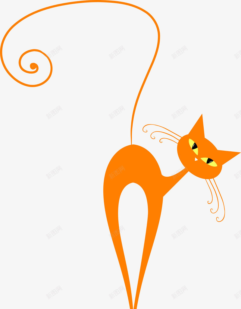 卡通可爱黄色猫咪png免抠素材_88icon https://88icon.com 卡通猫咪 可爱猫咪 呆萌猫咪 黄色小猫 黄色尾巴 黄色猫咪
