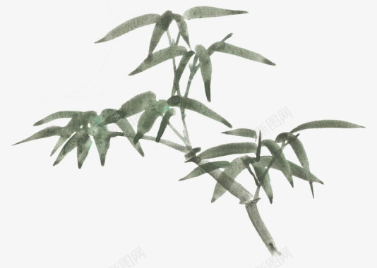 竹子手绘竹叶图案卡通手绘竹子图标图标