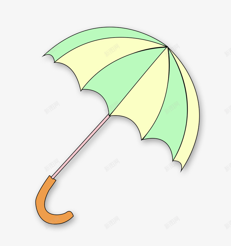 绿色卡通雨伞装饰图案png免抠素材_88icon https://88icon.com 免抠PNG 卡通 绿色 装饰图案 雨伞