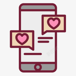 情侣短信情侣发短信矢量图图标高清图片