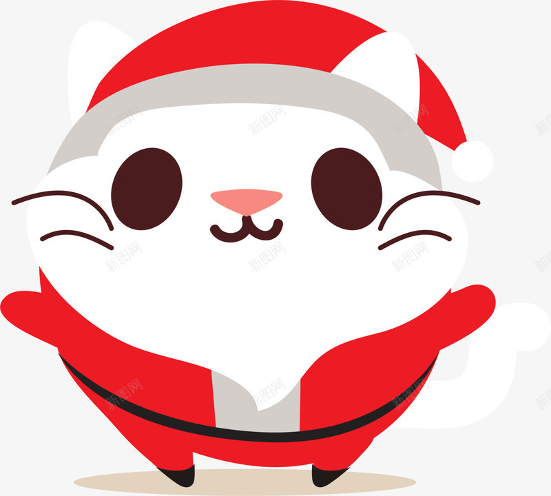 红色圣诞节可爱猫咪png免抠素材_88icon https://88icon.com 可爱猫咪 圣诞快乐 圣诞节 小动物 红色猫咪 装饰图案