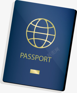 蓝色护照旅行必需品素材