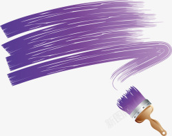 紫色油漆刷子矢量图素材