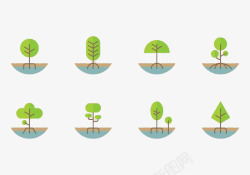简约植树节种树合集素材