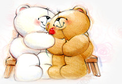 卡通拥抱的熊七夕情人节素材