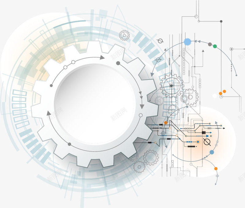 精美齿轮元素背景png免抠素材_88icon https://88icon.com 时尚 科技感 齿轮