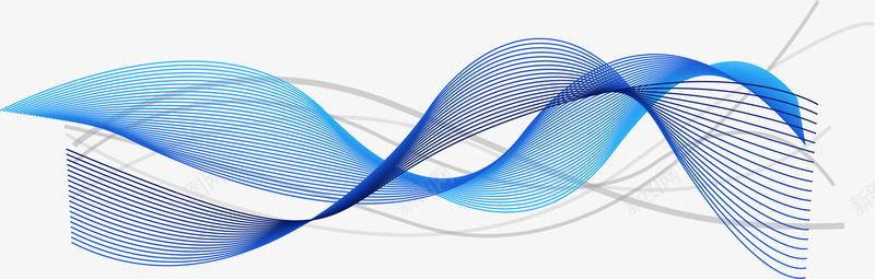 蓝色科技波纹线条png免抠素材_88icon https://88icon.com 几何线条 抽象 科技线条 蓝色波纹