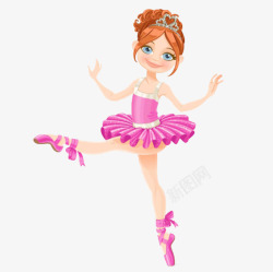 粉色卡通芭蕾舞裙素材