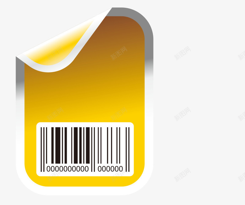 卡通条码图案黄色标签png免抠素材_88icon https://88icon.com 卡通 商品条码 手绘图 折纸 条码 纸质 黄色标签