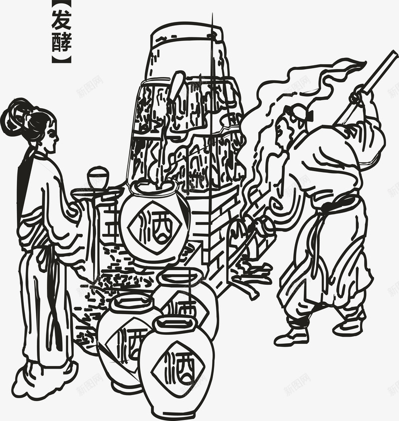 古法发酵png免抠素材_88icon https://88icon.com 古法发酵 古法酿酒 古法酿酒图 古法酿酒矢量 古法酿酒过程 酿酒插画 酿酒过程
