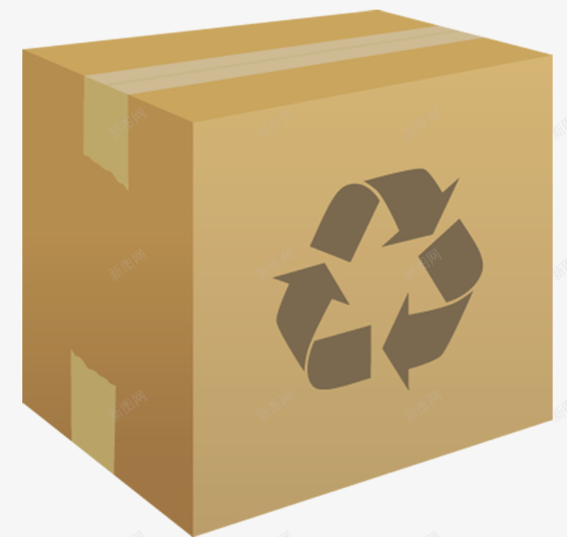 空的牛皮纸回收箱png免抠素材_88icon https://88icon.com 三维 可回收箱子 回收箱 垃圾 循环 牛皮纸 空的