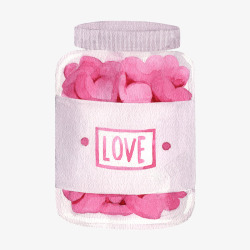 糖果盒免抠素材手绘粉色糖果盒节日元素高清图片