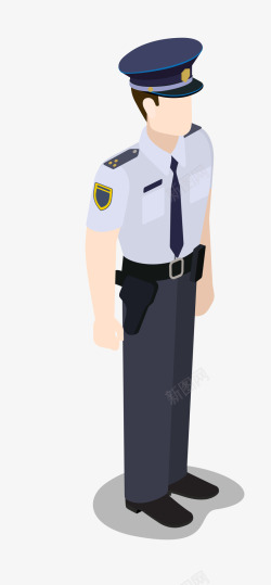 警察叔叔卡通站着的警察高清图片