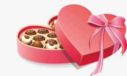 巧克力love红色情人节爱心礼盒高清图片