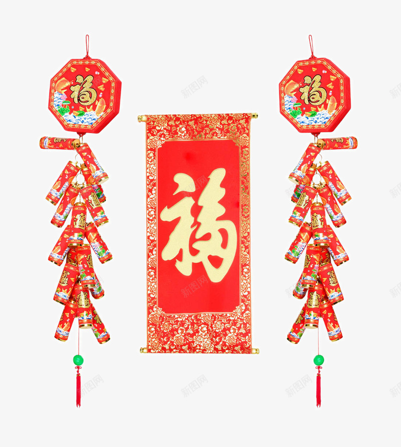 精美新年福字贴和鞭炮png免抠素材_88icon https://88icon.com 福字帖 精美新年福字贴和鞭炮 节日元素 节日装饰 鞭炮