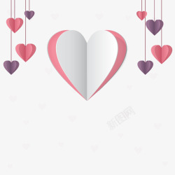 红心火龙果素材下载心形折纸翻开的心装饰图矢量图高清图片