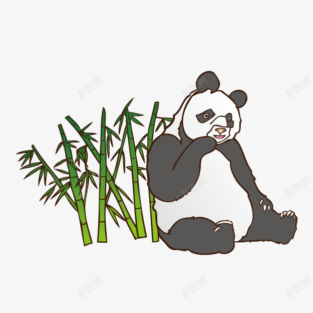 卡通竹子熊猫png免抠素材_88icon https://88icon.com 卡通熊猫 手绘动物 稀有动物 竹子熊猫