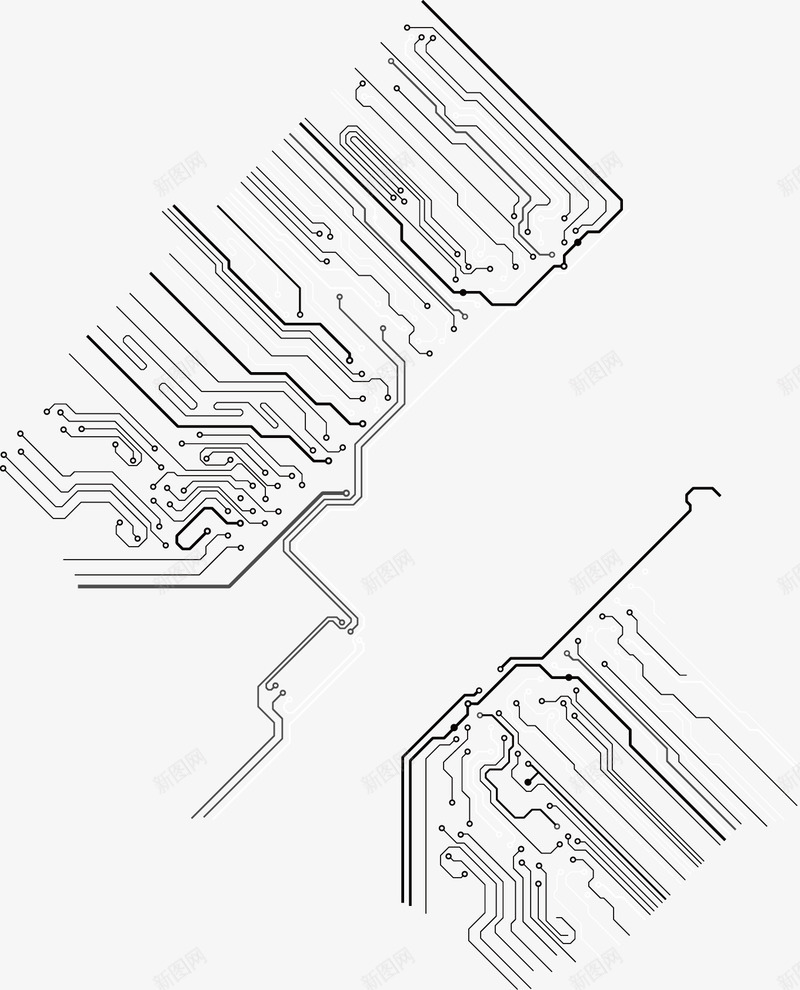 黑色卡通手绘线路图png免抠素材_88icon https://88icon.com 卡通 卡通线路图 彩绘 彩色 手绘 电子元件 电子元件图 电路 科技 黑色