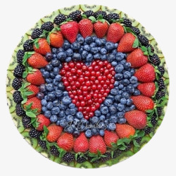 水果拼盘爱情爱心素材