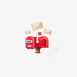 信箱装饰红色信箱高清图片