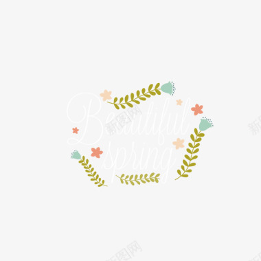 主题花枝婚礼logo矢量图图标图标