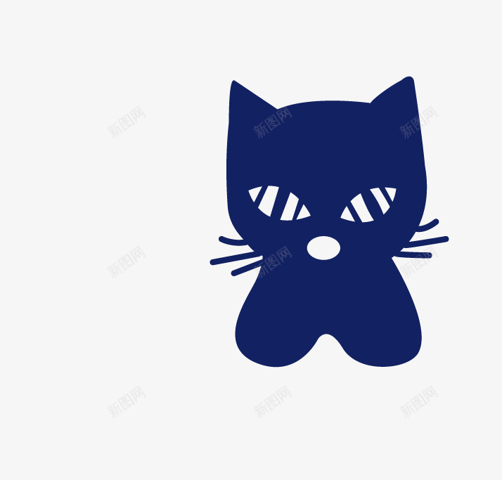 手绘猫咪png免抠素材_88icon https://88icon.com 卡通动物 可爱 小猫 手绘图 深蓝色猫 猫 猫咪