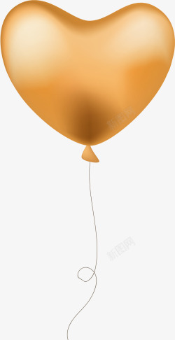 金色爱心情人节气球素材
