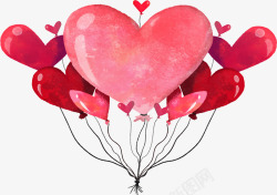 手绘心形气球素材