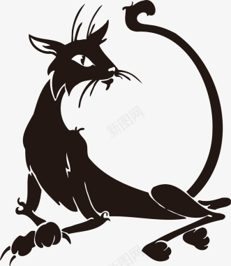 手绘猫掌手绘卡通宠物黑猫矢量图图标图标
