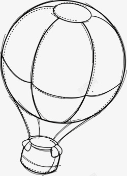 线条球手绘线条热气球高清图片
