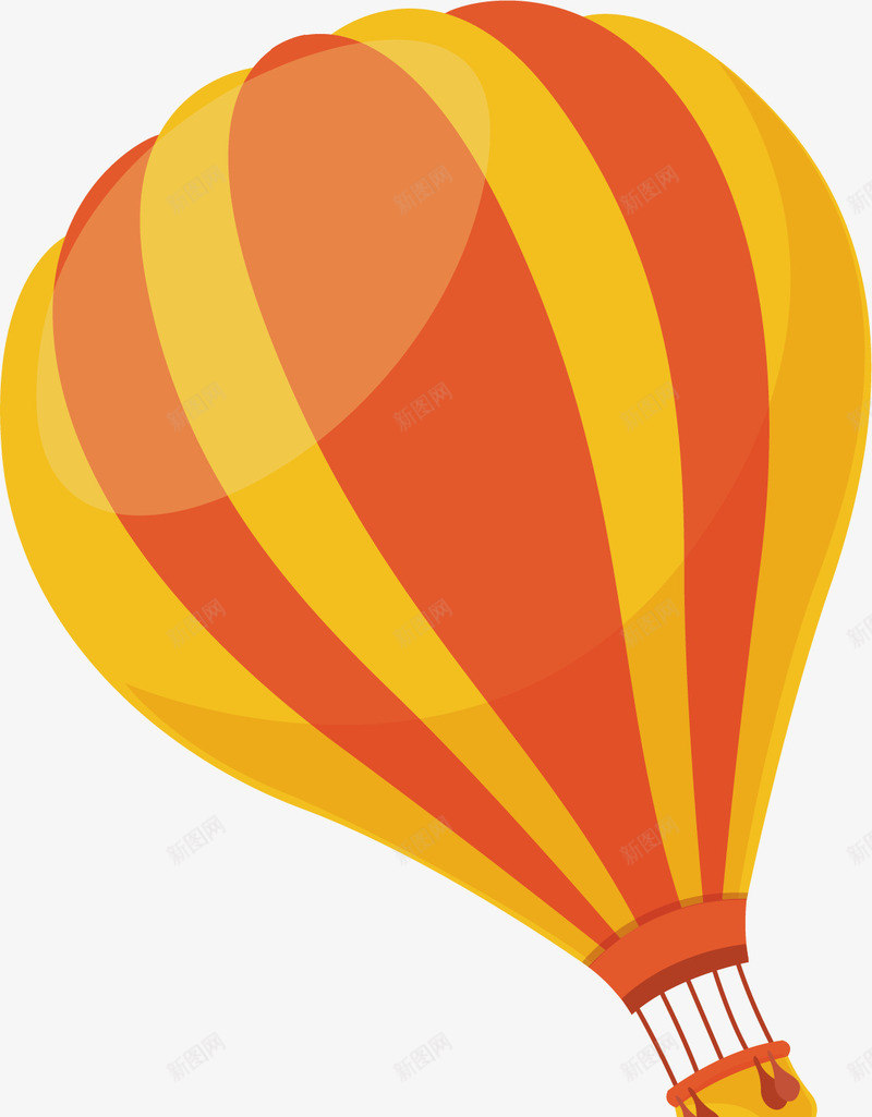 黄色热气球矢量图ai免抠素材_88icon https://88icon.com 卡通有趣 扁平化 氢气球 热气球 矢量图 矢量图案 空气球 黄色底纹