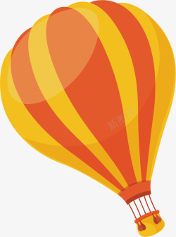 有趣图案黄色热气球矢量图高清图片