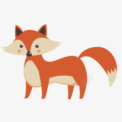 卡通橙色的狐狸矢量图素材