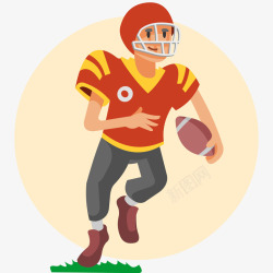 橄榄球运动员橄榄球运动员插画矢量图高清图片