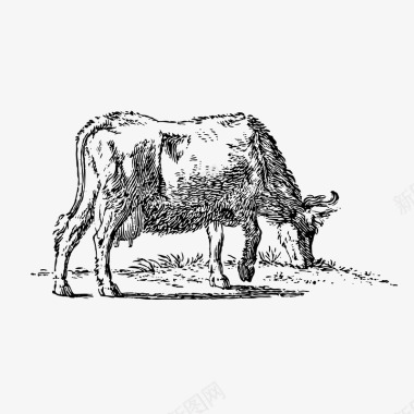 几何线条背景老牛吃草装饰案矢量图图标图标
