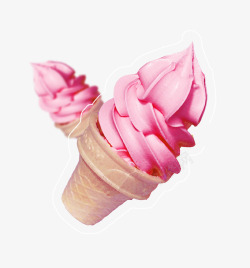 清新美味冰淇淋插画素材