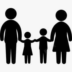 家庭父亲团体图标熟悉集团是两个孩子的父亲和母亲图标高清图片