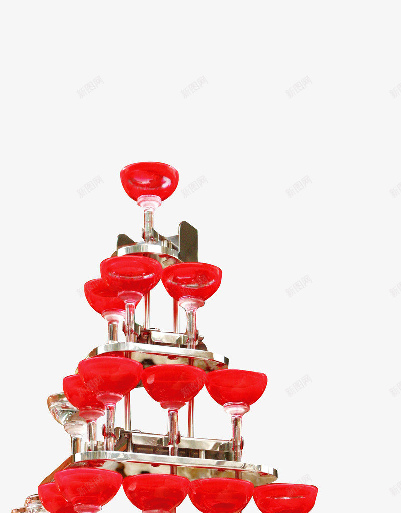 红色酒杯塔psd免抠素材_88icon https://88icon.com 喜庆 庆典 红色 酒杯塔
