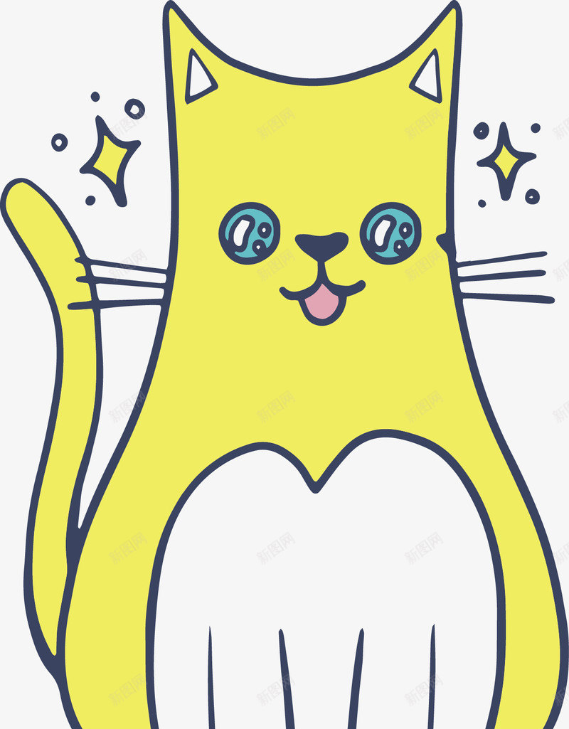 黄色小猫矢量图ai免抠素材_88icon https://88icon.com 卡通 小猫咪 黄色 矢量图