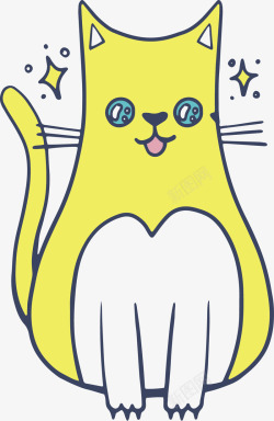 黄色小猫矢量图素材