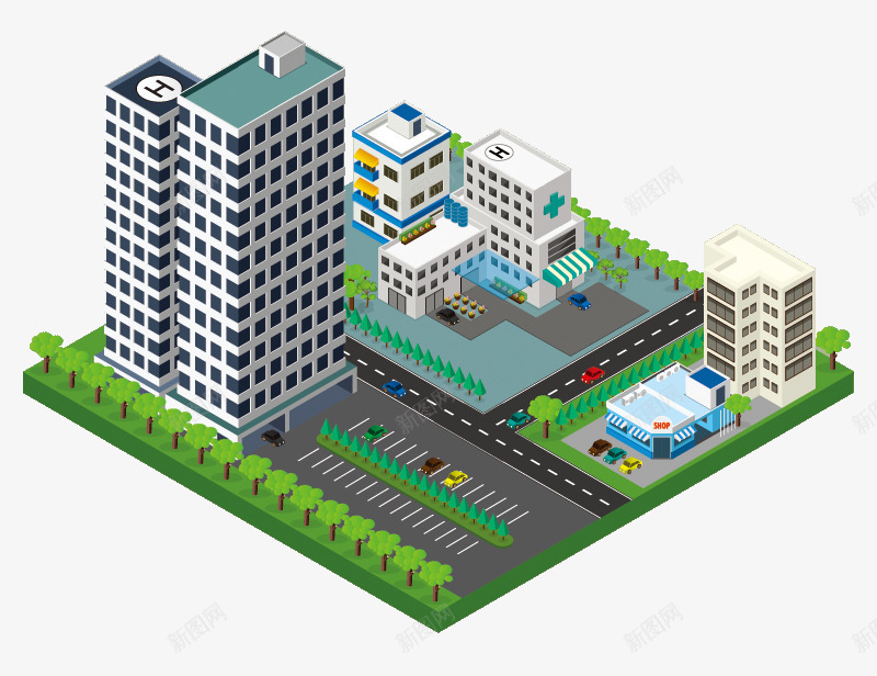 现代化小区建筑楼png免抠素材_88icon https://88icon.com 3d插画建筑 卡通城市建筑 商店 小区楼 建筑房屋 建筑景观 建筑设计 景观行业 立体房屋建筑 立体插画 绿化 高楼大厦