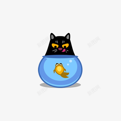 猫和小鱼png免抠素材_88icon https://88icon.com 小鱼 猫 矢量装饰 装饰 鱼缸