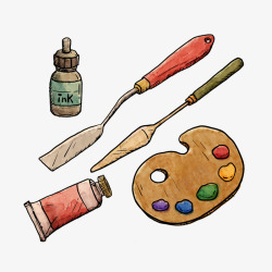 彩绘绘画工具素材