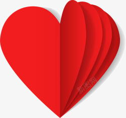 情人节红色爱心纸张素材