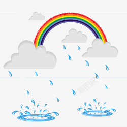 雨后彩虹矢量图素材