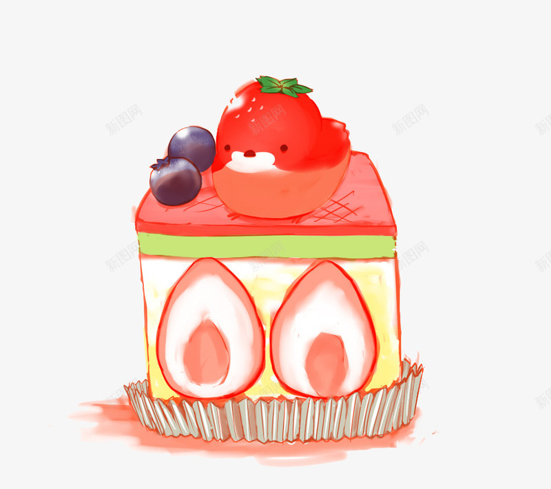 草莓布丁小鸡png免抠素材_88icon https://88icon.com 卡通 可爱 小鸡崽 手绘 甜点 萌 蛋糕 面包 食品 食品海报插画 食物
