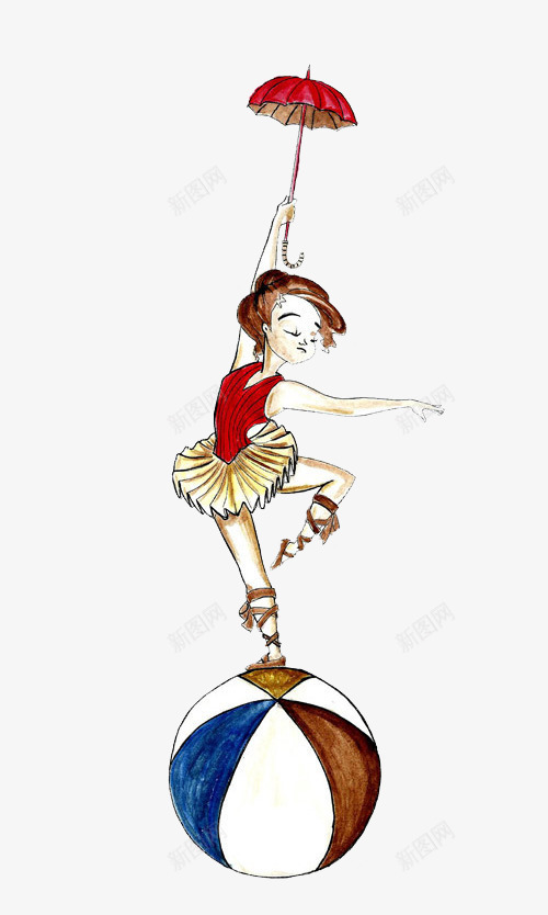 滑稽的小丑女表演png免抠素材_88icon https://88icon.com 五颜六色的球 滑稽的小丑女 红色雨伞 表演 话剧