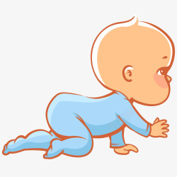 宝宝爬宝宝在地上爬插画矢量图高清图片